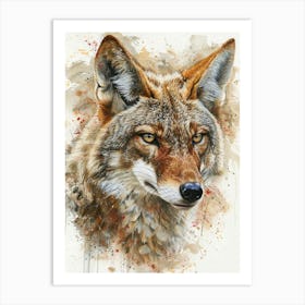 Coyote Pastel Watercolour 3 Poster