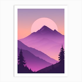 Misty Mountains Vertical Composition In Purple Tone 62 Art Print