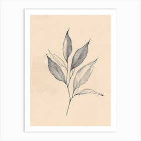 Drawing Of A Leaf 5 Art Print