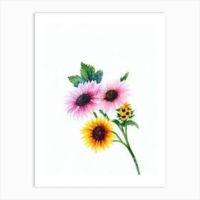 Sunflower Watercolour Flower Art Print