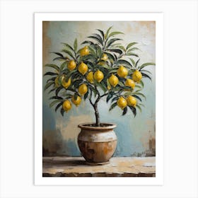 lemon tree in vase Art Print