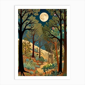 William Morris Moonlight In The Forest 31 Art Print