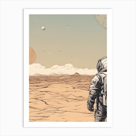 Astronaut On Mars Art Print