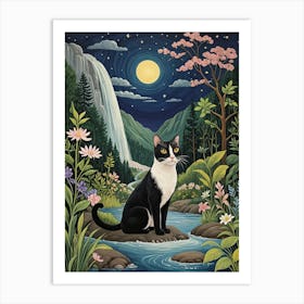 Cat's Nightly Adventures Art Print