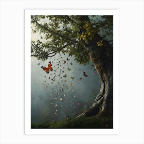 Butterflies In The Forest Art Print