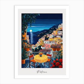 Poster Of Postiano, Italy, Illustration In The Style Of Pop Art 1 Art Print