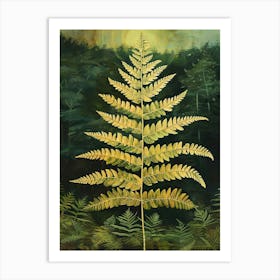 Harts Tongue Fern Painting 3 Art Print