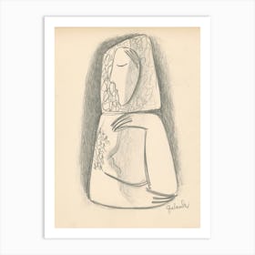 A Villager With Her Head Supported, Mikuláš Galanda Art Print