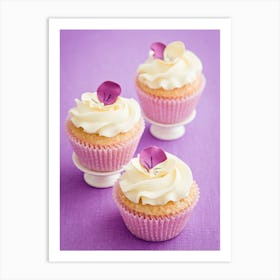 Cupcakes With Flowers Art Print