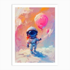 Astronaut With Balloons Art Print