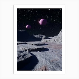 Pink Planets In Space Art Print