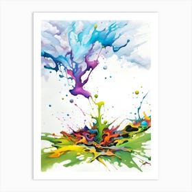 Colorful Splashes Art Print