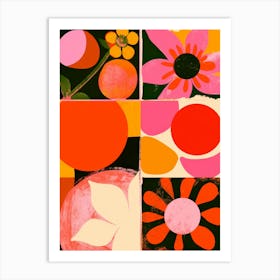 Maximalist Vibrant Pattern. Red and Datk Art Print