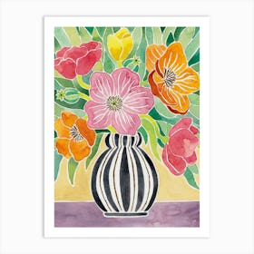 Poppies Vase Art Print