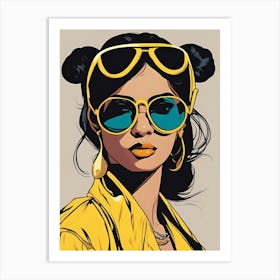 Girl In Sunglasses , Pop art Art Print