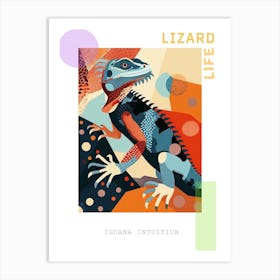 Blue Iguana Modern Illustration 13 Poster Art Print