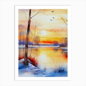 Winter Sunset 3 Art Print