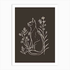 Tiffany Cat Minimalist Illustration 1 Art Print