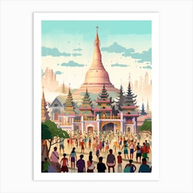 Shwedagon Pagoda Yangon, Myanmar Art Print