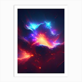 Star Formation Neon Nights Space Art Print