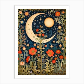 William Morris Moon And Flowers 25 Art Print