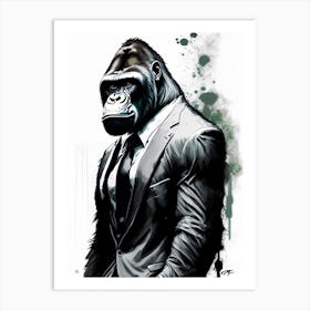 Gorilla In Suit Gorillas Graffiti Style 2 Art Print