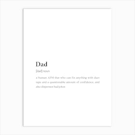 Dad Funny Definition Wall Art Print