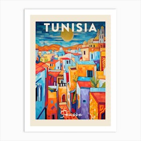 Sousse Tunisia 3 Fauvist Painting Travel Poster Art Print