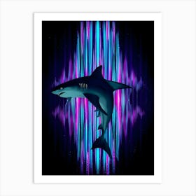 Shark In The Water Art Print