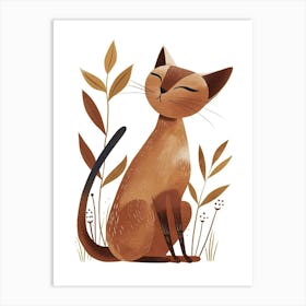 Javanese Cat Clipart Illustration 1 Art Print