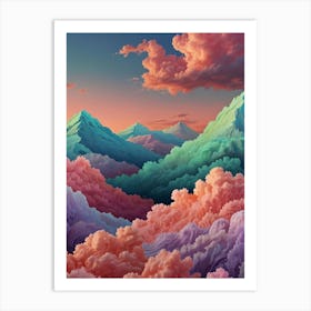 Clouds Over The Mountains Art Print