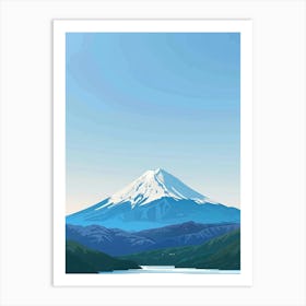 Mount Fuji Japan 5 Colourful Illustration Art Print