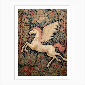 Pegasus Floral Tapestry Style  Art Print