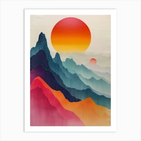 'Sunrise Over The Mountains' 2 Art Print