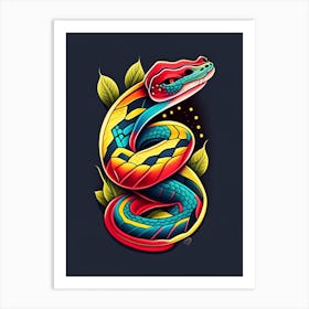Rattlesnake Tattoo Style Art Print