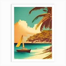 Ambergris Cay Turks And Caicos Vintage Sketch Tropical Destination Art Print