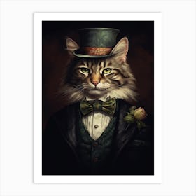 Gangster Cat Kurilian Bobtail Art Print