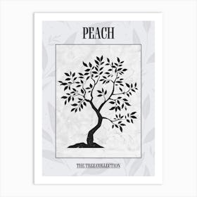 Peach Tree Simple Geometric Nature Stencil 2 Poster Art Print