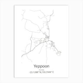 Yeppoon,Australia Minimalist Map Art Print