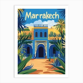 Aihrgdesign A Retro Travel Poster For Marrakech Art Print