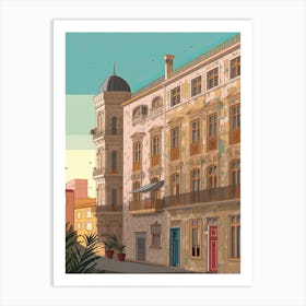 Algiers Algeria Travel Illustration 4 Art Print