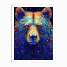 Neon Bear Art Print