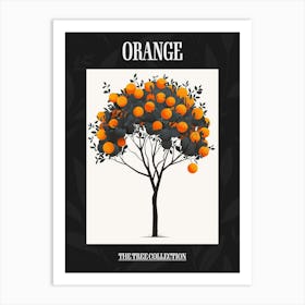 Orange Tree Pixel Illustration 4 Poster Art Print