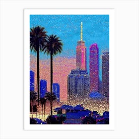Los Angeles, City Us  Pointillism Art Print