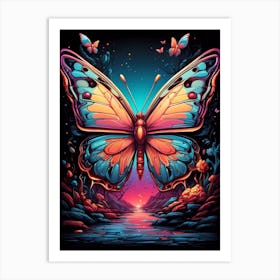 Psychedelic Butterfly 2 Art Print