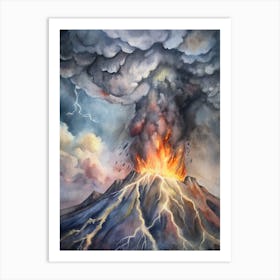 Erupting Volcano Art Print