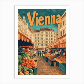 Aihrgdesign A 1970s Inspired Travel Poster For Vienna 2 Art Print