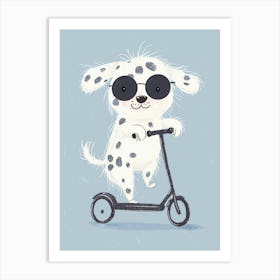 Dalmatian Riding A Scooter Art Print