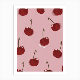 Pink Cherries Mon Cheri Art Print