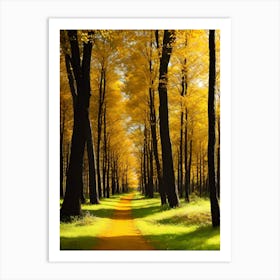 Yellow Path In The Forest 3 Art Print